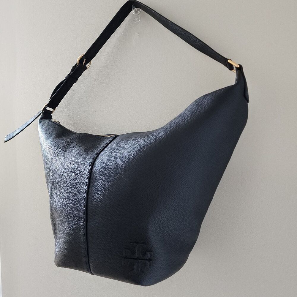 Tory Burch Black Leather Hobo Shoulder Bag - Picture 6 of 13